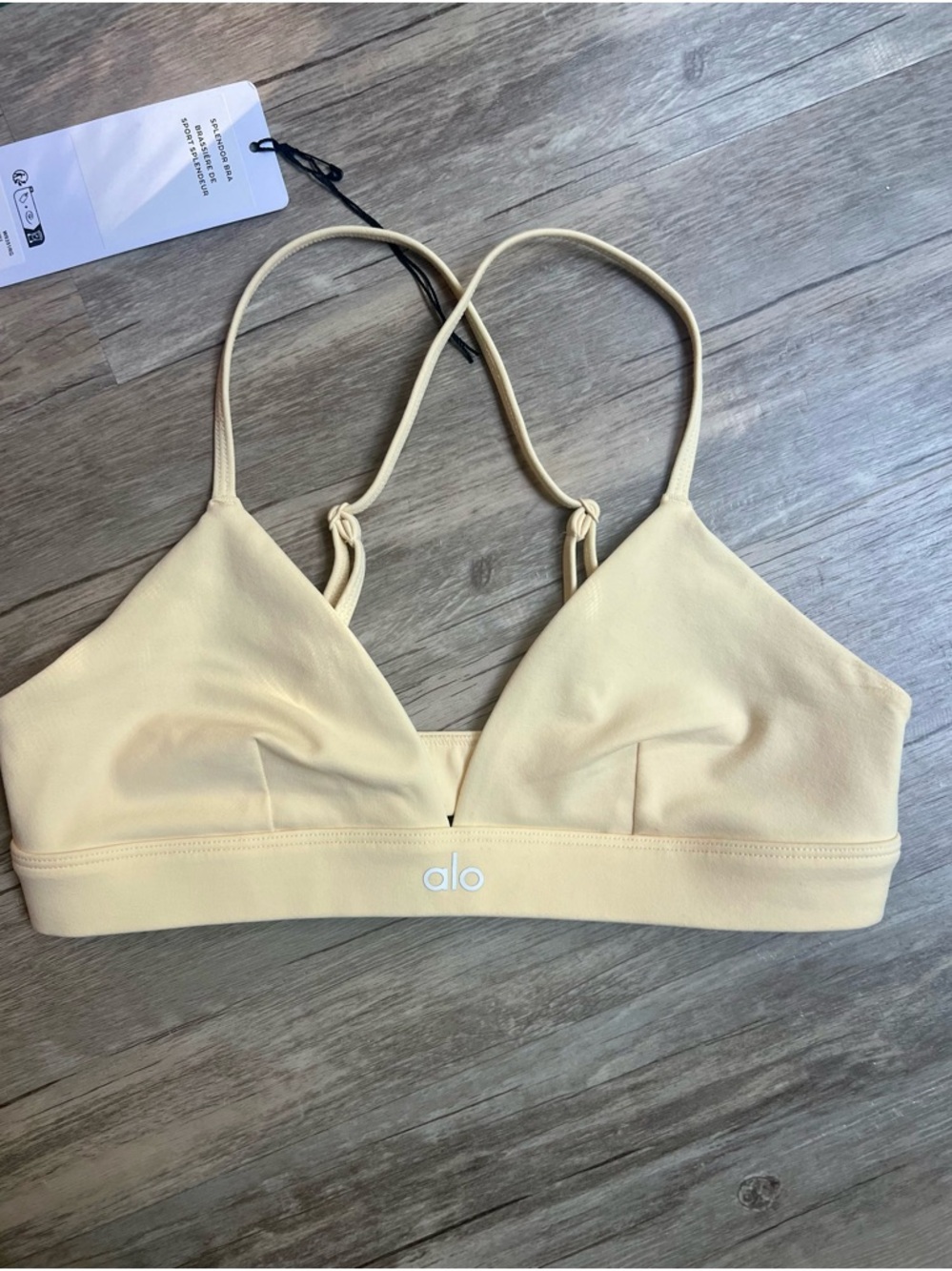 ALO Splendor Bra in Candlelight Yellow